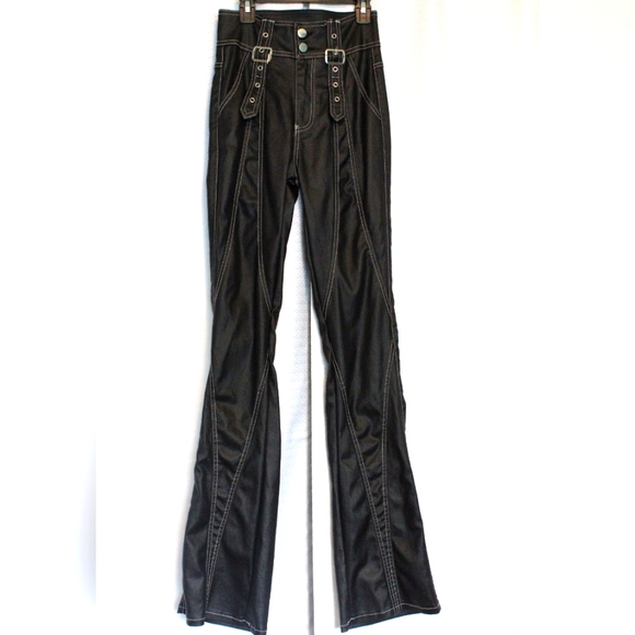 SHEIN Pants - Women's XS Black Faux Leather Flare Pants